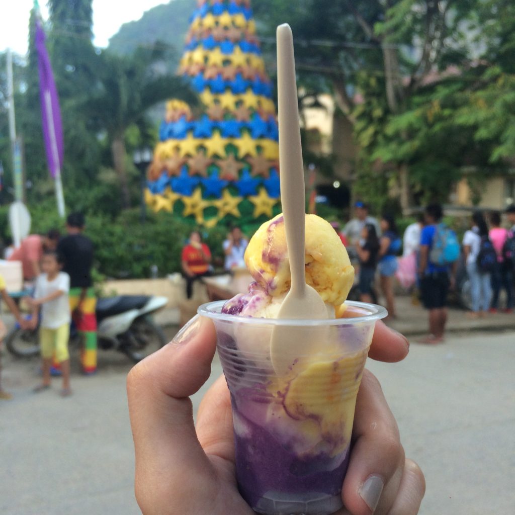 Delicious dirty ice cream at the streets of El Nido